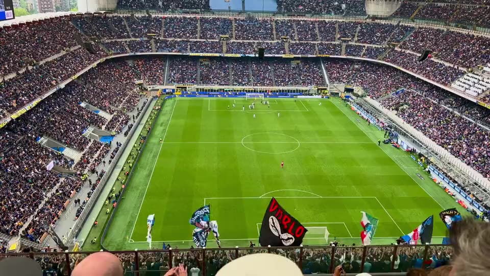 Packed stadium crowd during a match